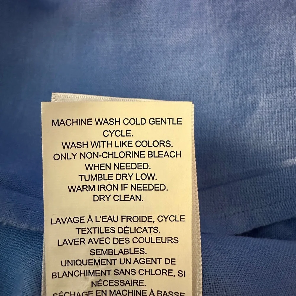 Polo Ralph Lauren Linen Blend Button Down Men XXL Blue Classic Fit Yellow Pony